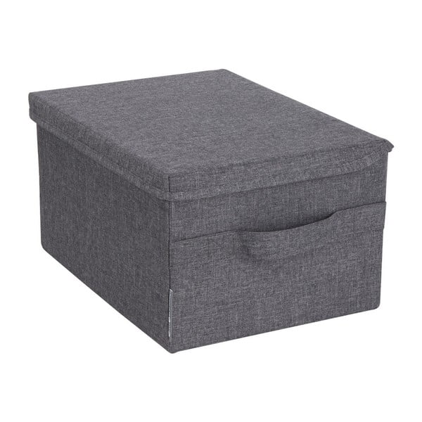 Scatola in tessuto grigio con coperchio 35x19x26 cm Soft Storage - Bigso Box of Sweden