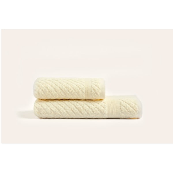 Asciugamani e teli da bagno in cotone giallo in set di 2 pezzi - Foutastic