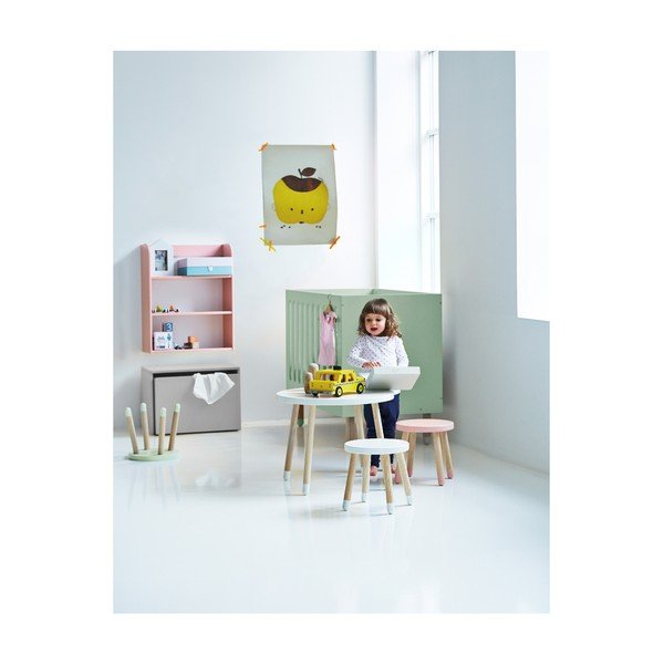 Sgabello bianco per bambini , ø 30 cm Dots - Flexa-image-2