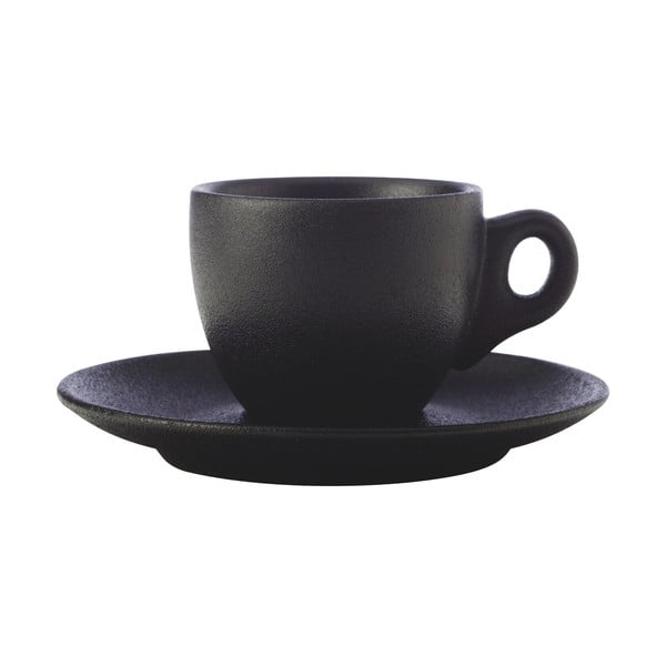 Tazza in ceramica nera con piattino , 80 ml Caviar - Maxwell & Williams