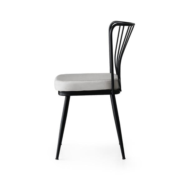 Set di 2 sedie da pranzo in metallo bianco-nero Yildiz - Kalune Design-image-3