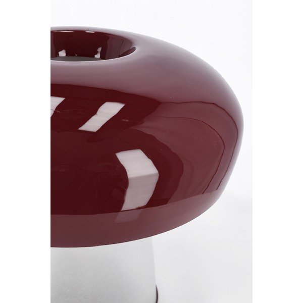 Lampada da tavolo burgundy in metallo con paralume in vetro (altezza totale 35 cm) Clevely – Bizzotto-image-2