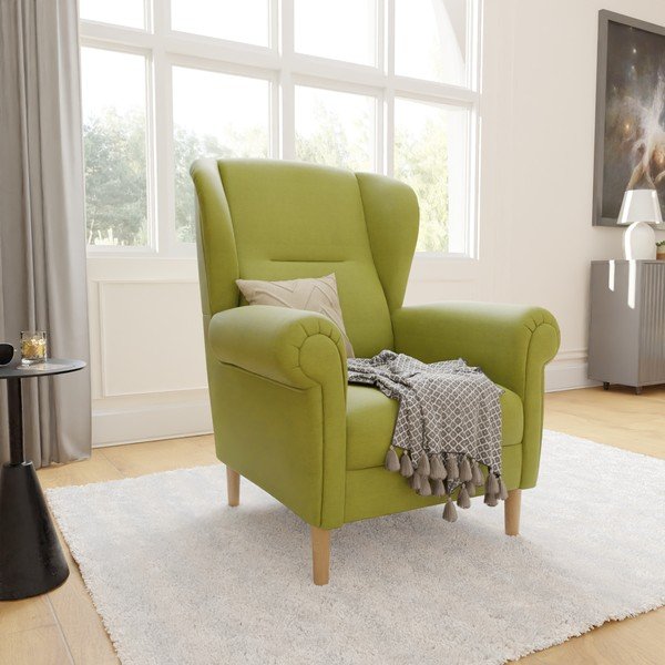 Poltrona con braccioli verde Swan – Ropez-image-3