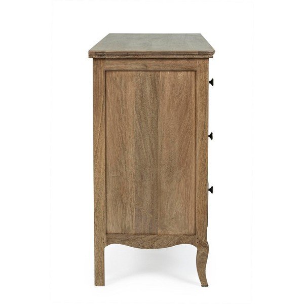 Credenza colore naturale scuro in mango massiccio 125x80x42 cm Domitille – Bizzotto-image-3