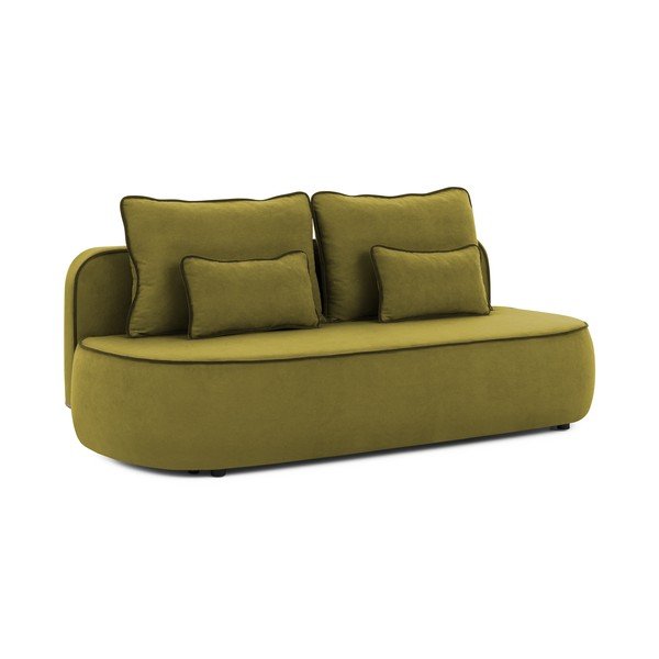 Divano per bambini verde/verde scuro allungabile/con contenitore con rivestimento in velluto 210 cm Saga – Ropez