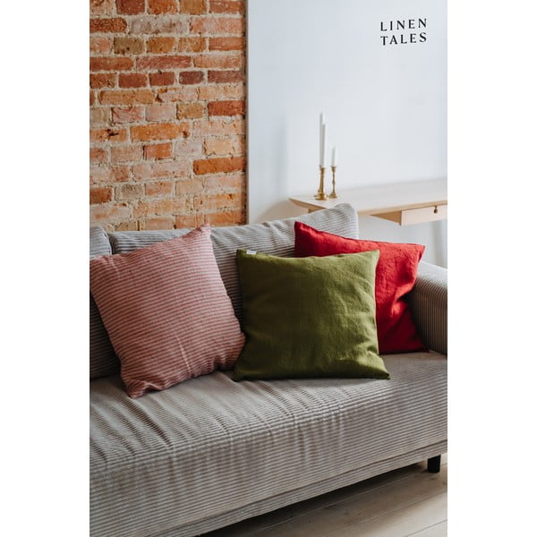 Federa 40x60 cm Red Natural Stripes - Linen Tales-image-1