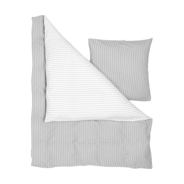 Biancheria da letto in flanella grigia per letto singolo , 155 x 220 cm Talin - Westwing Collection-image-2