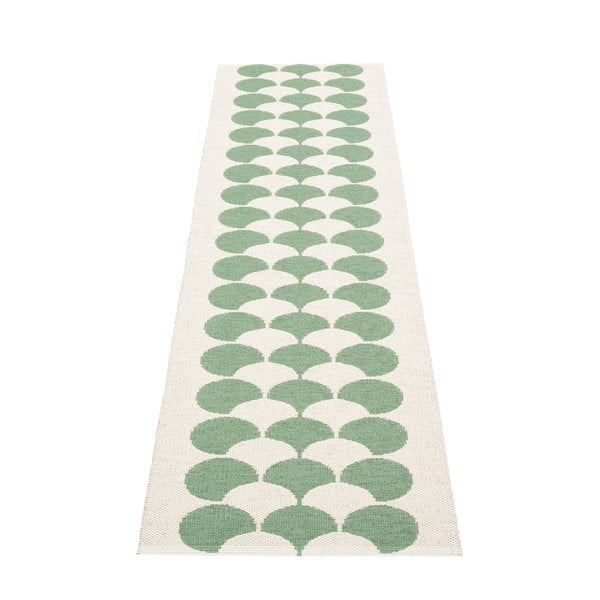 Passatoia da interno/esterno verde/color crema 70x250 cm Poppy Oregano – Pappelina-image-2