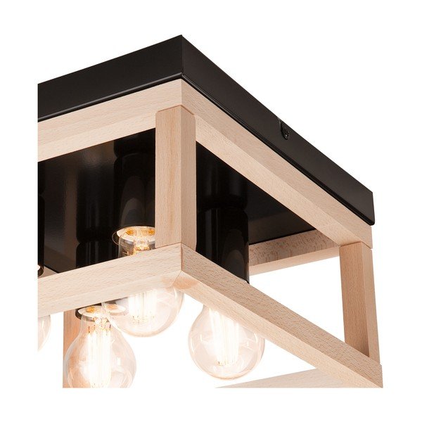 Lampada da soffitto in nero-naturale 30x30 cm Villy - LAMKUR-image-4