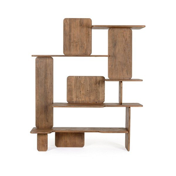 Libreria di colore naturale in acacia massiccia 180x220x50 cm Nayana – Bizzotto