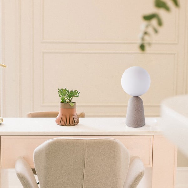 Lampada da tavolo grigia, altezza 29,5 cm Creta - SULION-image-1