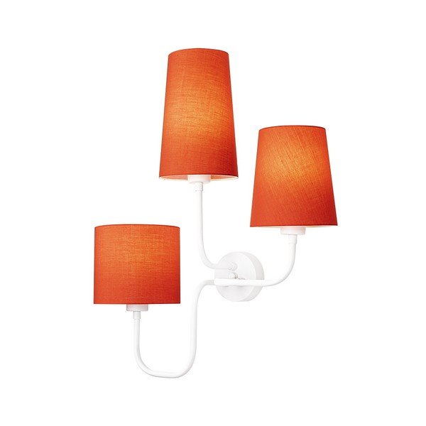 Lampada da parete in metallo bianco con paralumi rossi Opviq luci Eleni - Opviq lights-image-1
