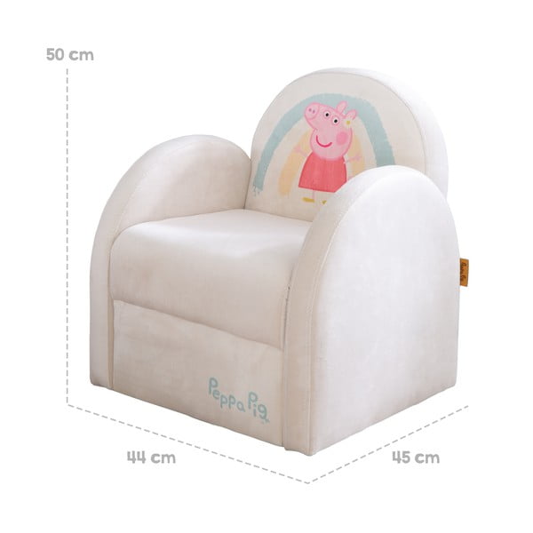 Sedia per bambini in velluto bianco Peppa Pig - Roba-image-3