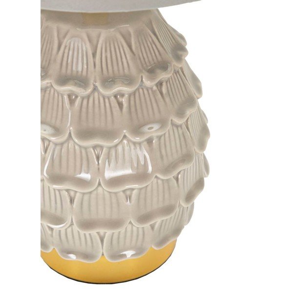 Lampada da tavolo beige in ceramica con paralume in tessuto (altezza totale 30,5 cm) Pigny – Mauro Ferretti-image-3