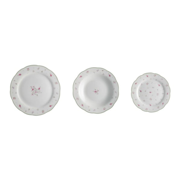 Set di piatti in porcellana da 18 pezzi Nonna Rosa - Brandani