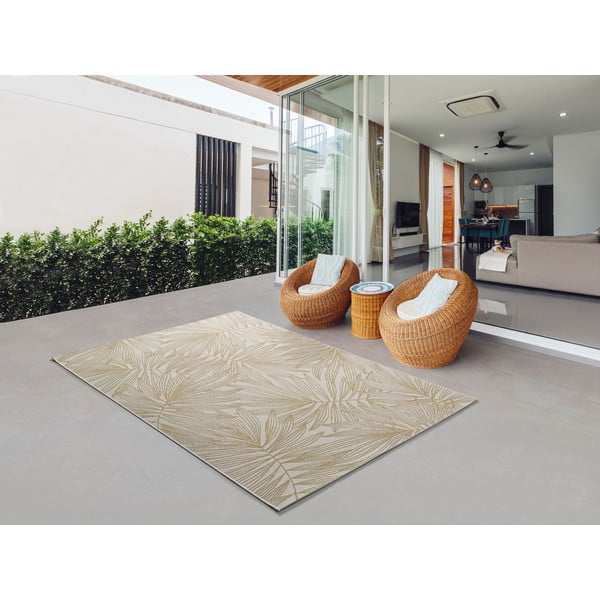 Tappeto da esterno beige , 160 x 230 cm Hibis Leaf - Universal-image-1