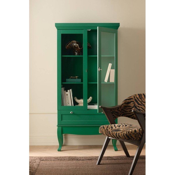 Vetrina verde in MDF da appendere 85x170,5x35 cm Prato – Ellos Home-image-1