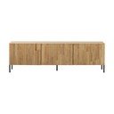 Mobile TV di colore naturale in rovere massiccio 180x56x46 cm Bono – WOOOD