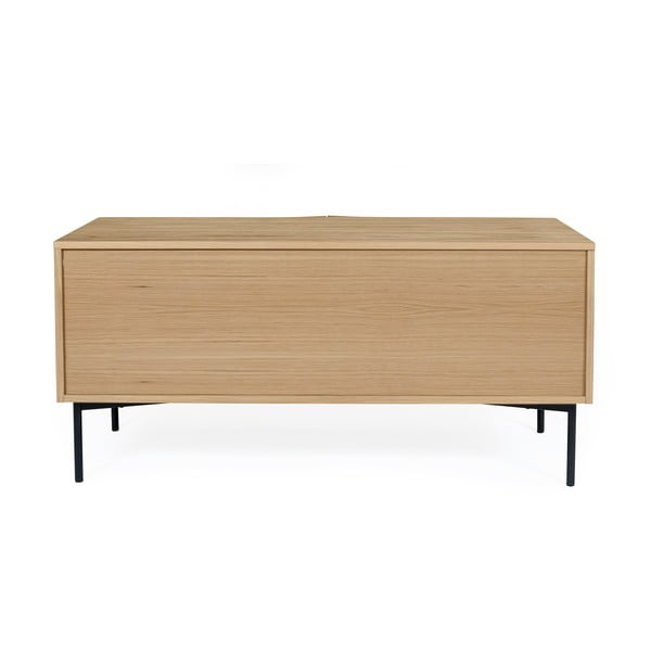 Cassettiera marrone con decoro in rovere , 65 x 120 cm Flop - Woodman-image-3