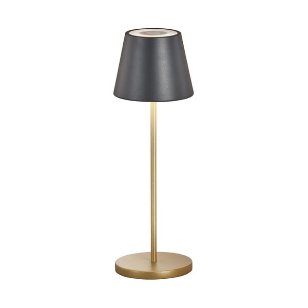 Lampada da tavolo a LED con paralume in metallo nero e oro (altezza 34 cm) Cosenza - Fischer & Honsel