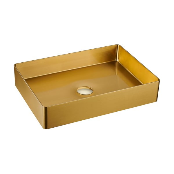 Lavabo dorato in acciaio inox 50x35 cm Aurum – Sapho