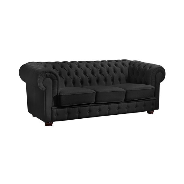 Divano in similpelle nera Bridgeport, 200 cm - Max Winzer