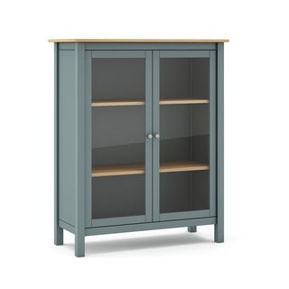 Vetrina verde polveroso in pino massiccio 90x110x40 cm Misti – Marckeric