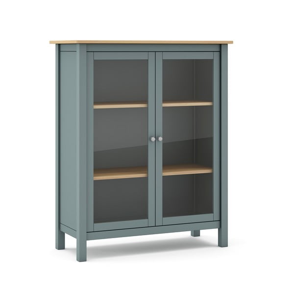 Vetrina verde polveroso in pino massiccio 90x110x40 cm Misti – Marckeric-image-1