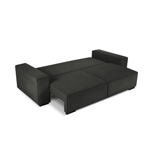 Divano letto in velluto a coste nero Azalea - Mazzini Sofas-image-4