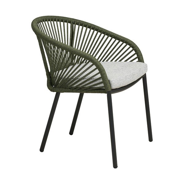 Sedia da esterno verde in metallo/in imbottito Novella – House Nordic-image-3