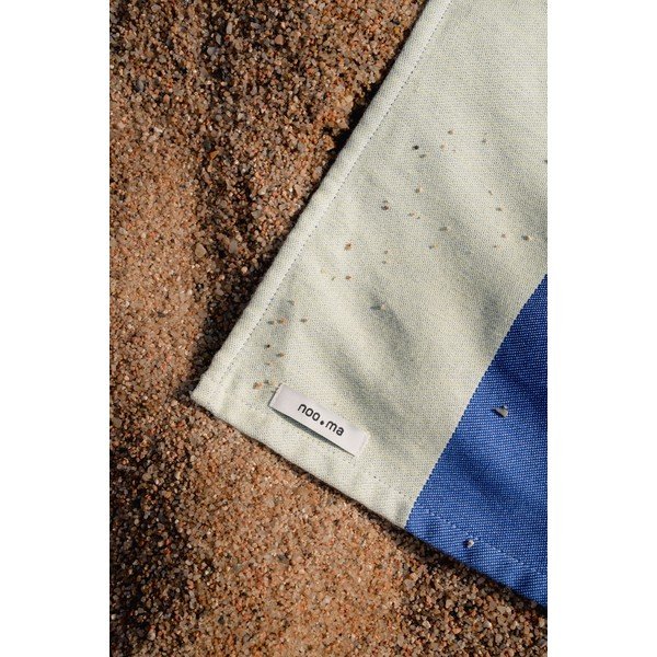 Telo mare giallo chiaro/blu in cotone 100x160 cm Su – noo.ma-image-3