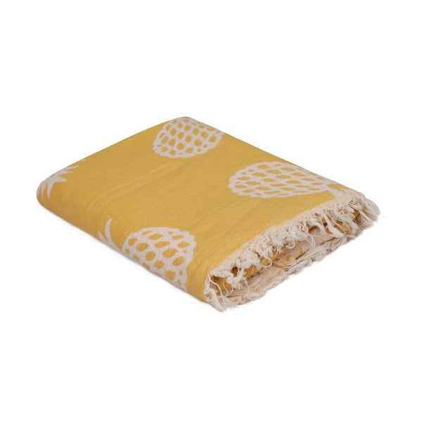 Asciugamano in cotone giallo Ananas, 180 x 100 cm - Unknown