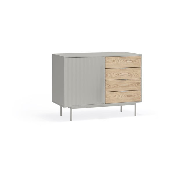 Cassettiera bassa grigia effetto rovere 108x80 cm Sierra - Teulat-image-3