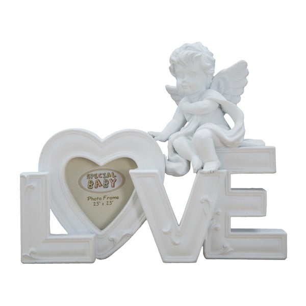 Decorazione bianca con cornice Baby Love, per foto 5 x 5 cm - Mauro Ferretti