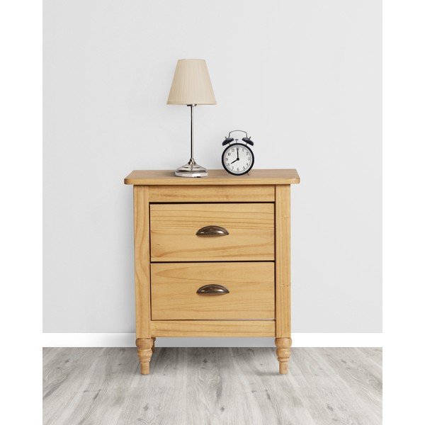 Comodino in legno di pino massiccio Mia, 46 x 53 cm - Marckeric-image-1
