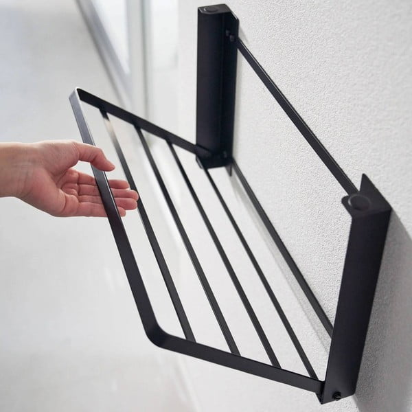 Mensola da bagno da parete nera opaca in acciaio Tower – YAMAZAKI-image-1