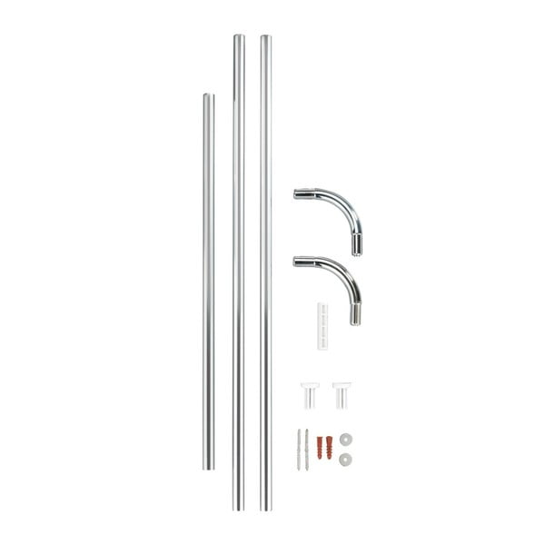 Asta angolare universale in argento per tenda da doccia Argento, ø 2 cm - Wenko-image-2