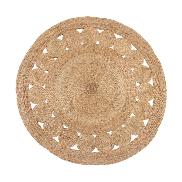 Tappeto rotondo in juta beige/naturale ø 150 cm Arya - Flair Rugs