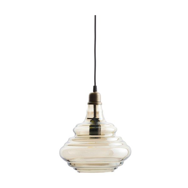 Lampadario dorato con paralume in vetro Pure – WOOOD