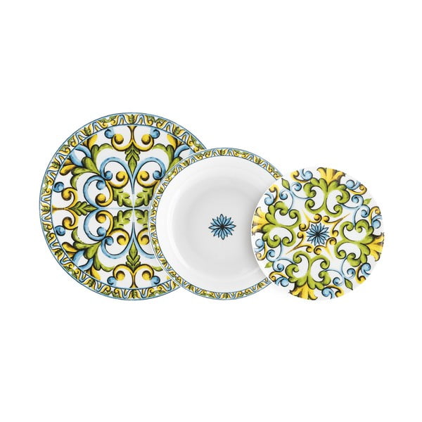 Set di piatti in porcellana da 18 pezzi Caltagirone - Villa Altachiara