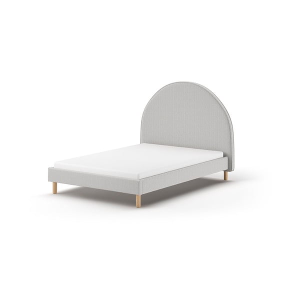 Letto singolo imbottito grigio con griglia 140x200 cm MOON - Vipack