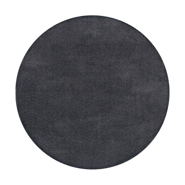 Tappeto rotondo lavabile grigio scuro in fibre riciclate 180x180 cm Fluffy - Flair Rugs-image-4