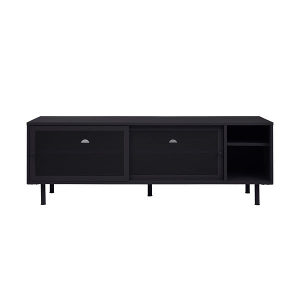 Mobile TV nero in metallo 160x55x45 cm Veep – Unique Furniture