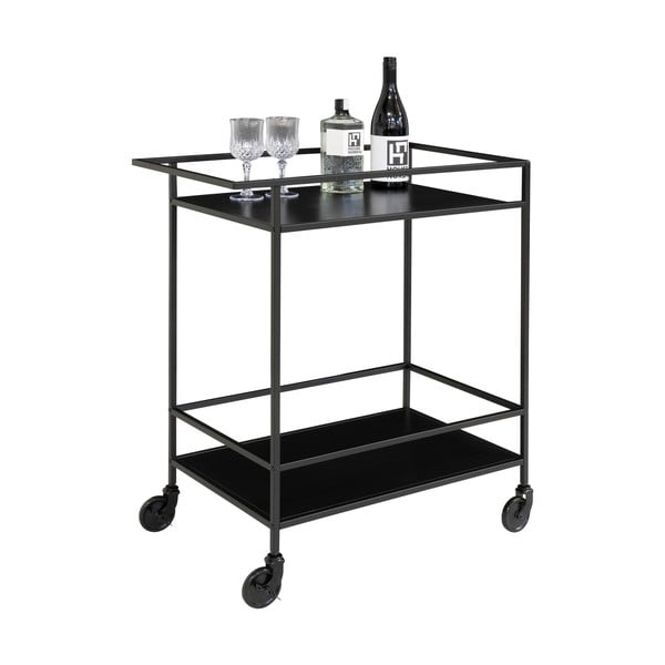 Carrello bar nero con struttura in acciaio Vita - House Nordic-image-3