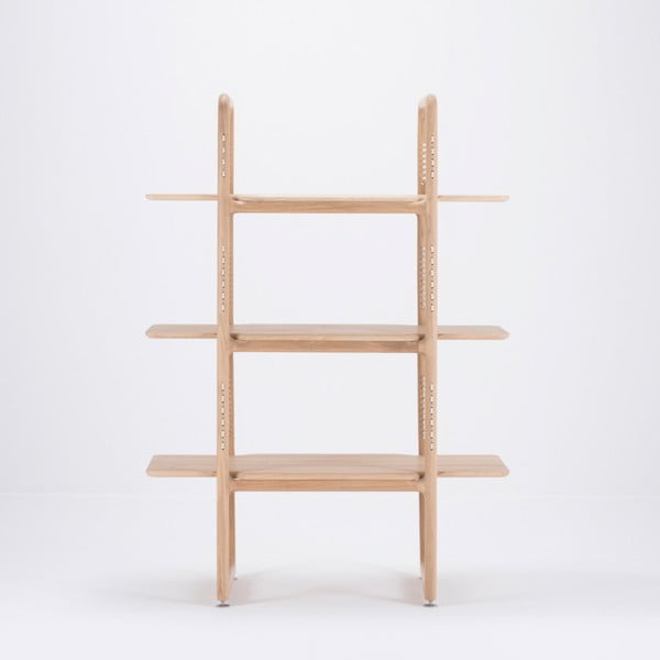 Libreria in legno massiccio di rovere, altezza 140 cm Muse - Gazzda-image-3