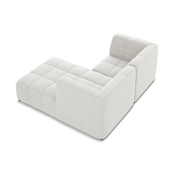 Divano angolare bianco (con penisola a destra/con chaise lounge) con rivestimento in bouclé Aloha – Makamii-image-4