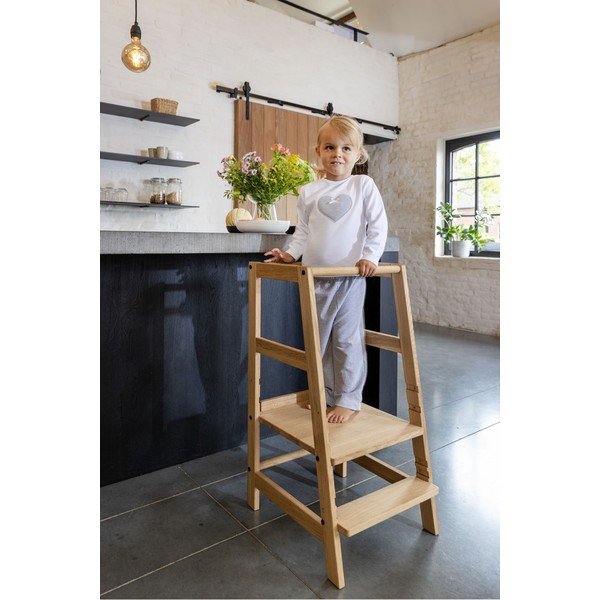 Torre di apprendimento di colore naturale in rovere massiccio Forrest – Vipack-image-1