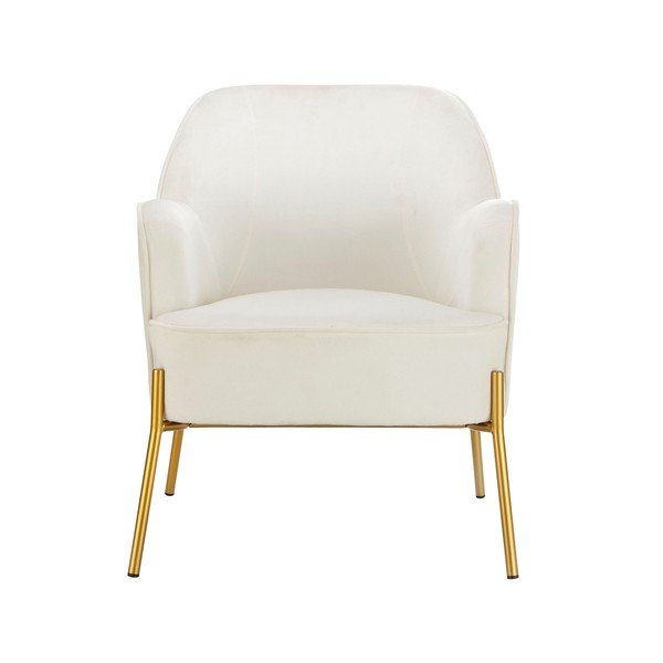 Poltrona in velluto bianco Runa - Støraa-image-1