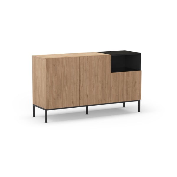 Cassettiera color legno naturale 140x80 cm Cailin - Marckeric-image-2