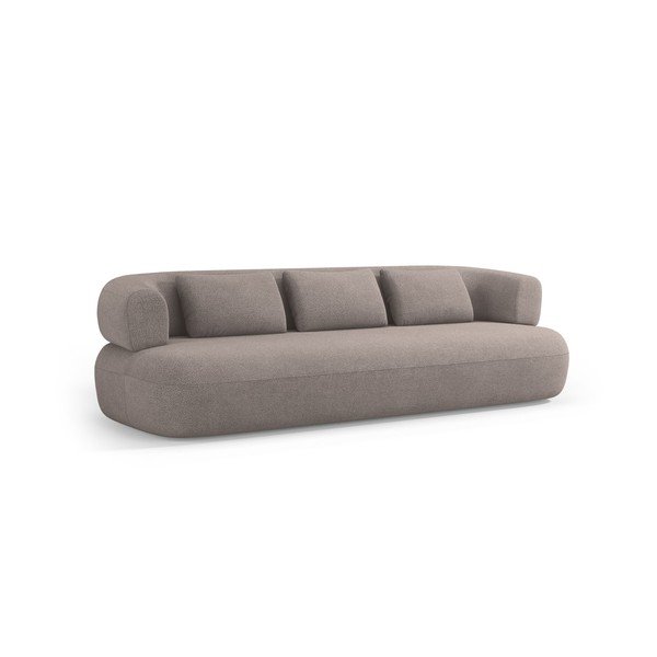 Divano marrone chiaro con rivestimento in bouclé 200 cm Jenny – Micadoni 